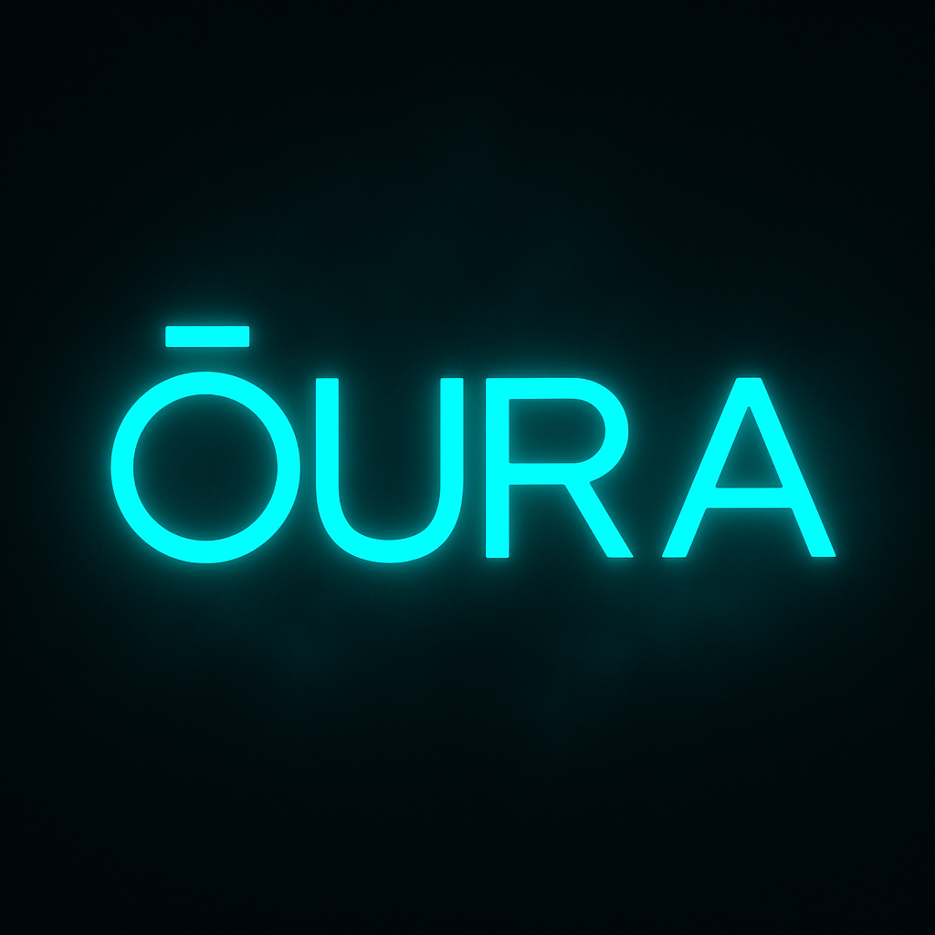 Logo de Oura sobre fondo oscuro con brillo sutil